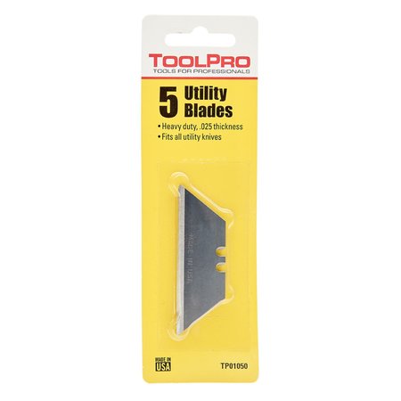 TOOLPRO Drywall Utility Knife Blades 5Pack, 5PK TP01050